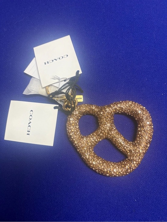 Coach Accessories - Coach Gold Crystal Pretzel Charm Keychain